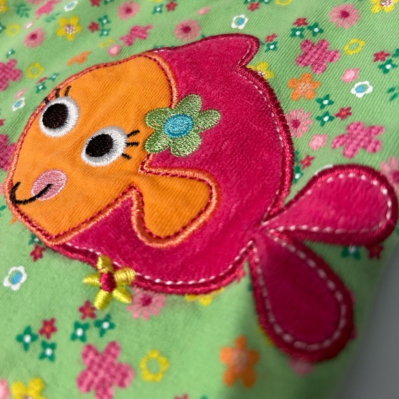 Jumping Beans Green Flower & Fish Romper - Picture 3 of 9